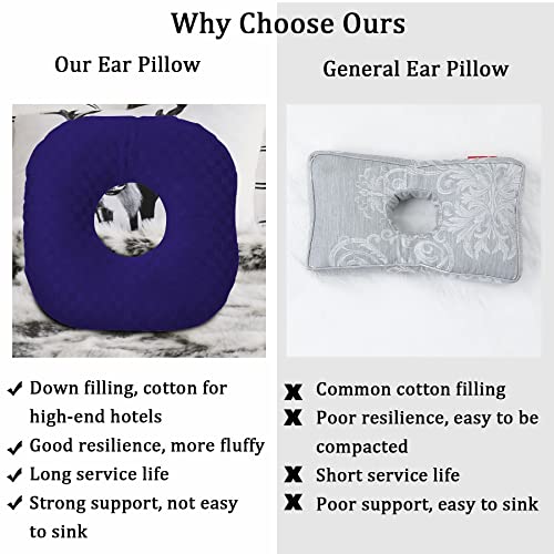 Image of Ear Piercing Pillow for Side Sleepers, Pillow with an Ear Hole for CNH and Ear Pain Ear Inflammation Pressure Sores, O-Shaped Side Sleeping Pillow, Ear Guard Pillow(Dark Purple)