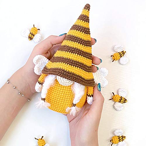 Yaguan Bumble Bee Striped Gnome Scandinavian Tomte Nisse Swedish Honey Bee Elf Home Farmhouse Kitchen Decor Bee (C-2PC, As Shows)