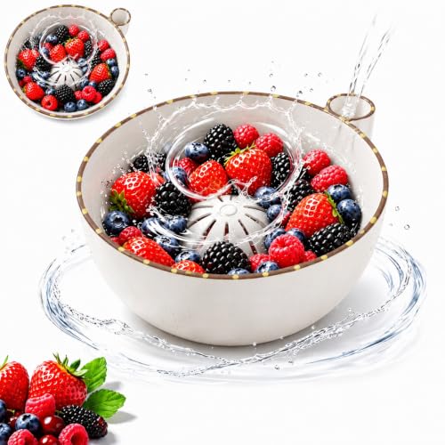 Kelamit Self Spinning Berry Washing Bowl，white