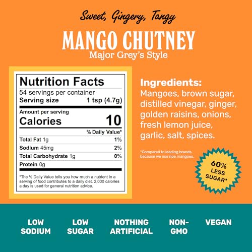 image for Brooklyn Delhi Mango Chutney - 9 Ounces - Made with Ripe Mangos, Golde