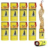 SensaBliss ハエとりリボン 10本セット 強力粘着式 コバエ取り最強 屋外・室内兼用 吊り下げ式 粘着シート 虫取りガミ 害虫退治・捕獲・駆除昆虫トラップ