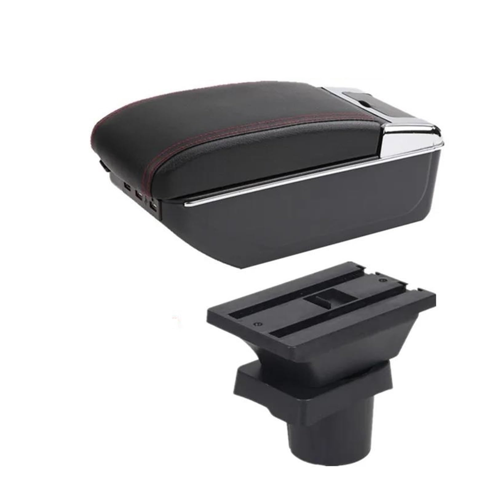 centro consola organizador caja Para MINI Para Cooper R50 R52 R53 R56 R57 R58 F55 F56 F57 Compartimento Reposabrazos Coche Accesorios Almacenamiento Central(D red line 7USB)