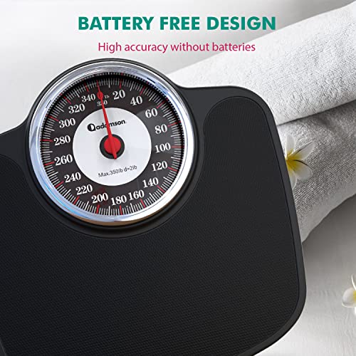 Image of Adamson A27 Scales for Body Weight - Up to 350 LB - Oversize XL Scale 14.6 inchx14.4 inch - Anti-Skid Rubber Surface Extra Large Numbers - High Precision Bathroom Scale Analog - Durable with 20-Year Warranty