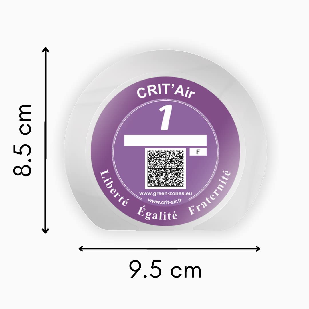 Generic 10 samoprzylepnych naklejek Crit'Air | francuska produkcja | przezroczysta powłoka z tworzywa sztucznego dla miniatury Crit'Air | akcesoria samochodowe