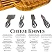 Solander Large Cheese Board and Knife Set - Stylish Charcuterie Board Set, 100% Organic Bamboo Housewarming Gifts New Home, Birthday Gifts for Women, Anniversary gifts, or Wedding Gifts for Couples
