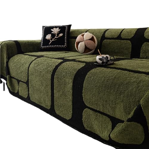 Couverture d'hiver douillette 180x320 cm vert pour canapé 3 places - 2