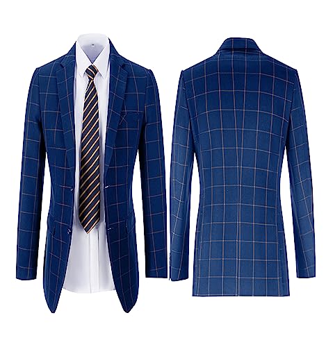 Mens Suit Plaid Slim Fit 3 Pieces Checked Casual Tuxedo Formal Suits for Men Wedding Business Party Blazer Vest Pants Set4