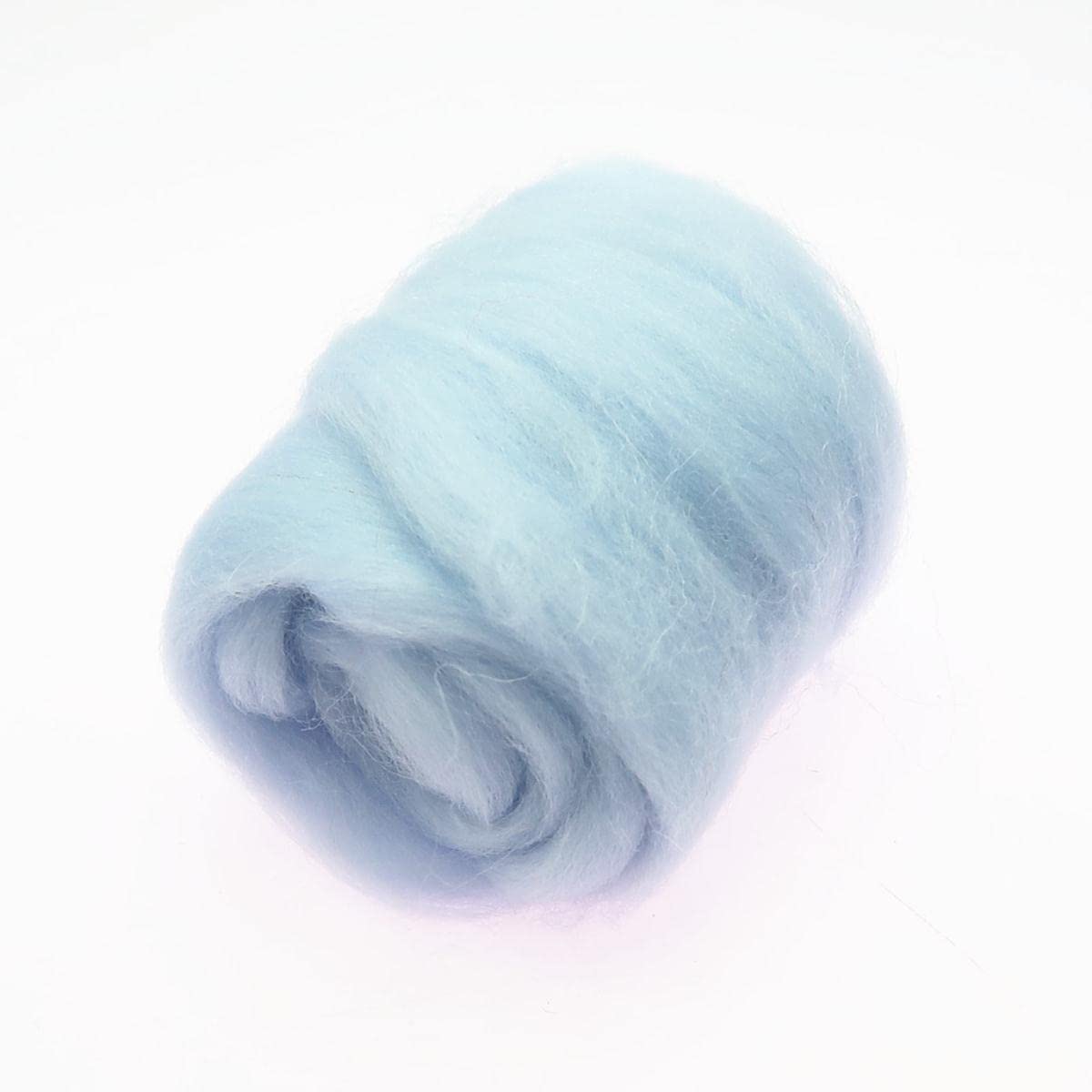 66S Blaue Farbserie Wollfaser zum Nadelfilzen Nassfilzen Wollfilzen Handarbeit Spinnen DIY Bastelmaterialien - 32,200 g