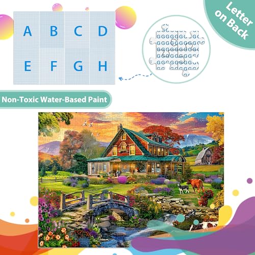 Image of Jigsaw Puzzles for Adults 500 Pieces, Country Life Puzzle Interlock Perfectly Letter on Back No Dust, Challenging Puzzle Home Decor Birthday Party Gift Toy for Men Women Olders Seniors (21 x 15 in)