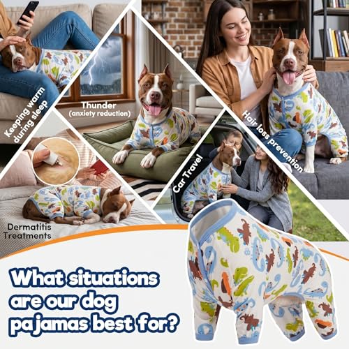 Pijama para perro grande con diseño de dinosaurio miniatura 3