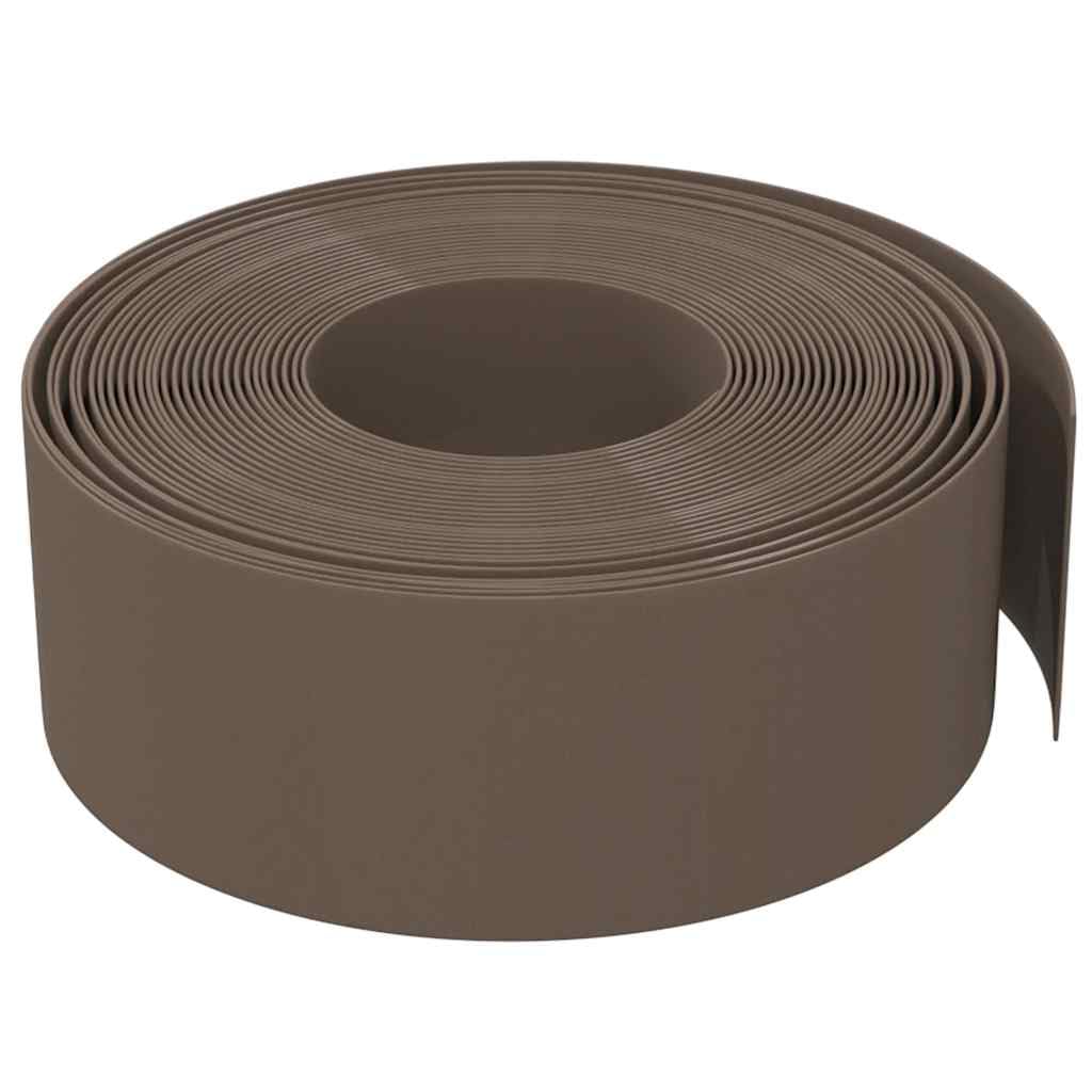 Krawędzie trawnika, 5 szt., brązowe, 10 m x 20 cm, obramowanie rabatki z polietylenu, elastyczne obrzeże do koszenia, ogranicznik ogrodowy do rabatek kwiatowych, rabatek warzywnych