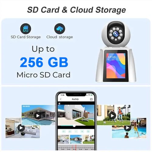 Image of Camate Video Call 3MP (5 /2.4 Ghz Dual Band WiFi) Full HD CCTV Camera, Two Way Audio & Video Talk, Motion Detection, Color Night Vision, Baby & Pet Monitor, Supports 256GB SD Card