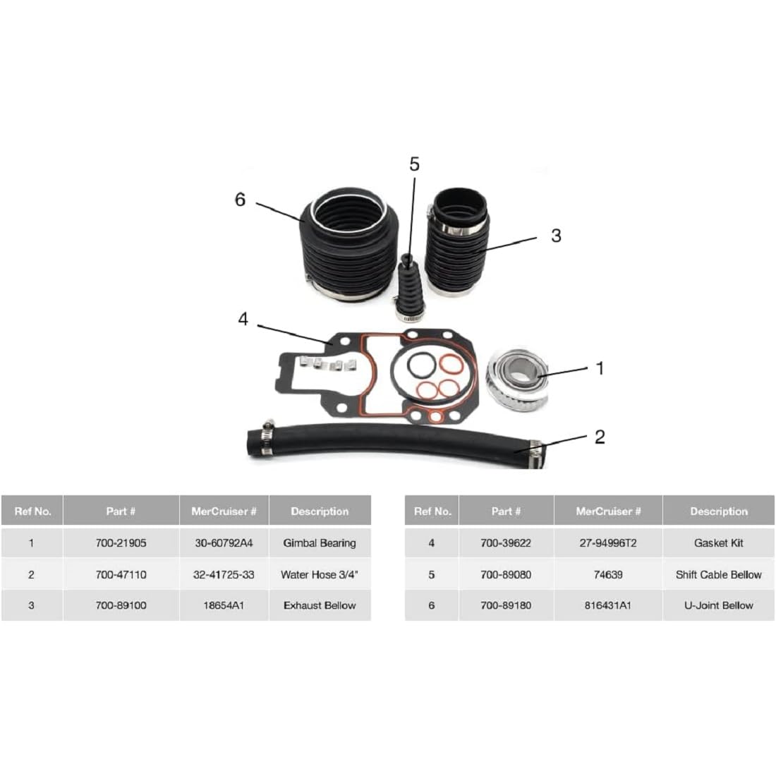 Mercruiser Enginesと互換性のあるベアリングを備えたトランサム
