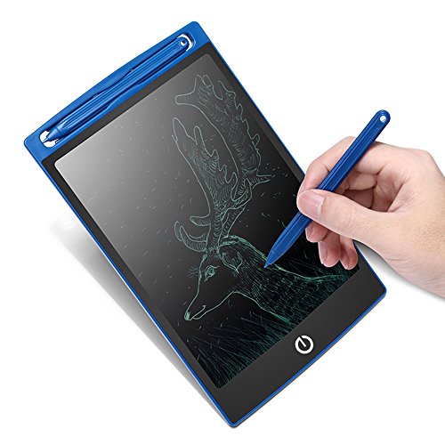 HUIXIANG LCD Writing Tablet 8.5 Inch Erasable Electronic Drawing Board Digital Paperless Doodle Pad with Stylus Gift for School Student Kids Birthday Present for Friends and Speech Difficulties（Blue)