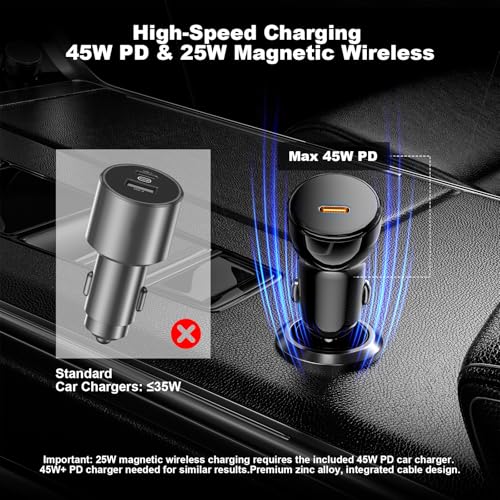 Accesorios para teléfono de coche como este cargador magnético inalámbrico rápido de 25W 7