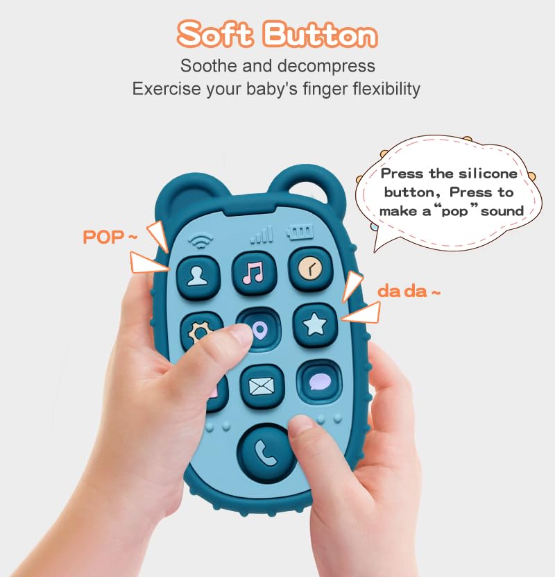 Miniatura 4 de Mordedor de silicona para bebés, paquete de 2 unidades, suave y flexible, juguetes de dentición de fácil agarre para bebés y niños pequeños, sin