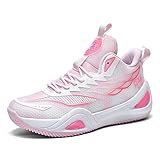 Bacury Womens Mens Basketball Shoes Breathable Non Slip Fashion Sneakers Comfortable Unisex-Adult Outdoor Sport Shoe Pink Size 9