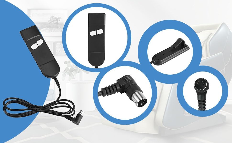 Miniatura 4 de Remote Hand Controller with 2 Button 5-Pin Connection for Okin Med-Lift, Berkline, Pride, Golden and More Lift Chair Power Recliners