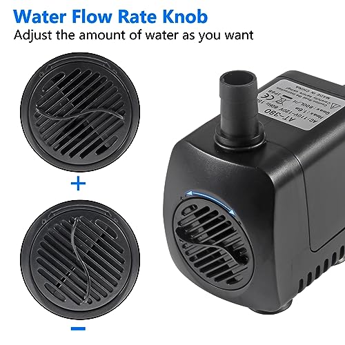 Image of 15W Submersible Water Pump with LED Lights 260GPH Aquarium Fish Tank Water Pump for Pond,Aquarium,Water Feature, Statuary Gardens,Outdoor Fountain(15W 260GPH)