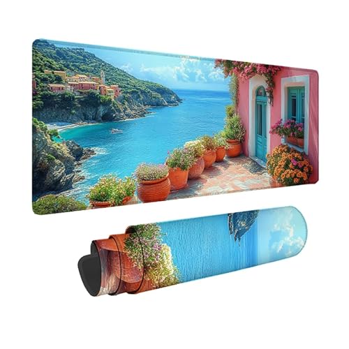 Tapis de souris gamer imperméable bleu 150 x 80 cm antidérapant pour PC
