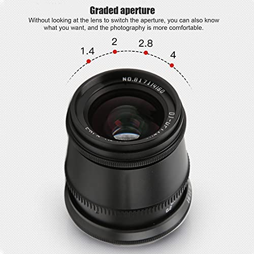 17 mm F1.4 M4/3 Mount Objektiv, Weitwinkel und große Blende 17 mm F1.4 M4/3 Mount APS-C MF Kameraobjektiv für E-M5 E-M10… – Bild 3