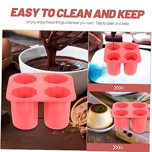 Molde para cubitos de hielo de silicona en forma de copa rojo miniatura 7