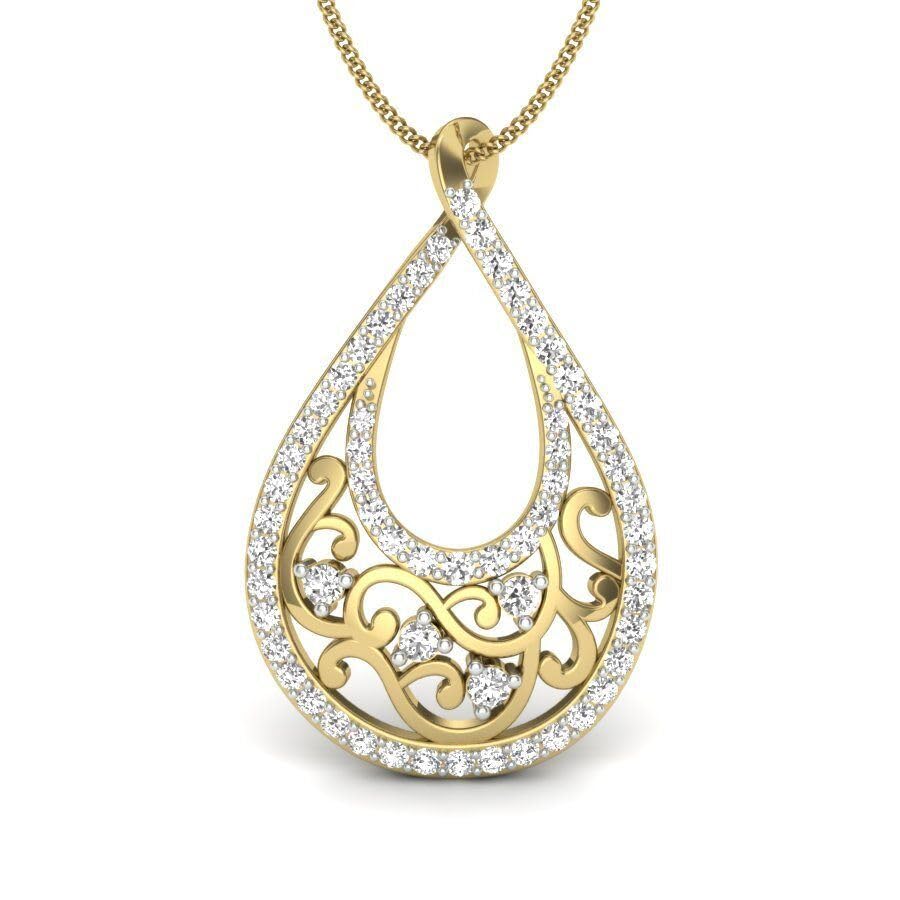 Satfale Jewellers22K/18K Real Certified Fine Yellow Gold Pleasing CZ Womens Pendant