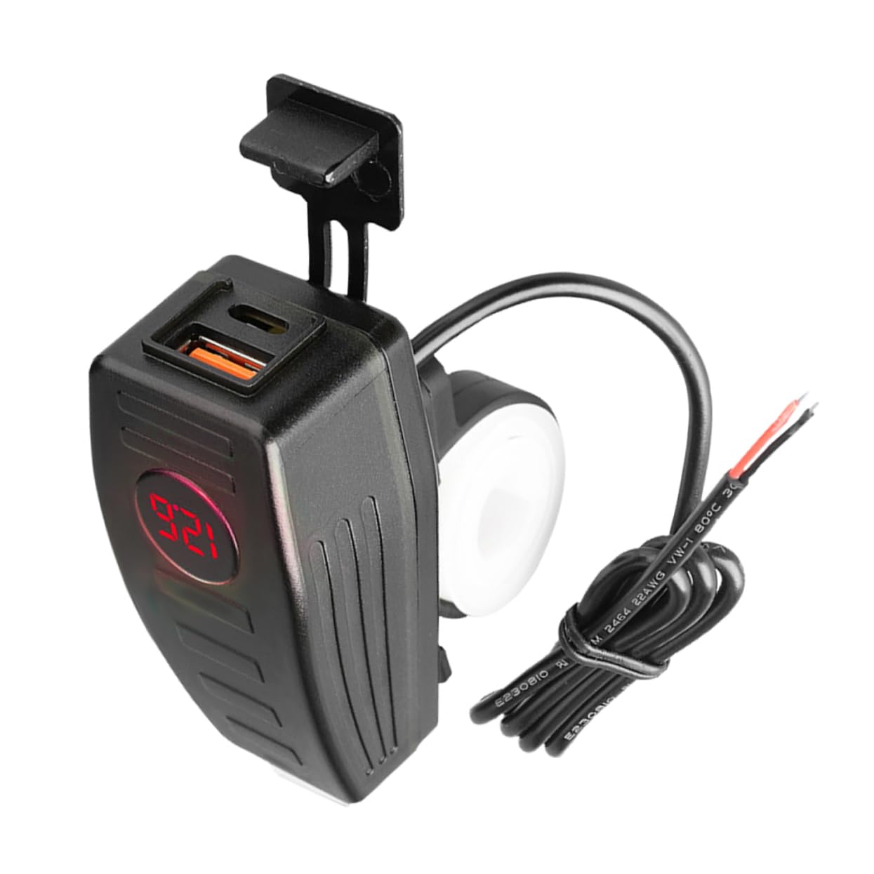 ULTECHNOVO Motorcycle Battery Charger USB Dual Port 12v/24v 4.2a Red Light Indicator