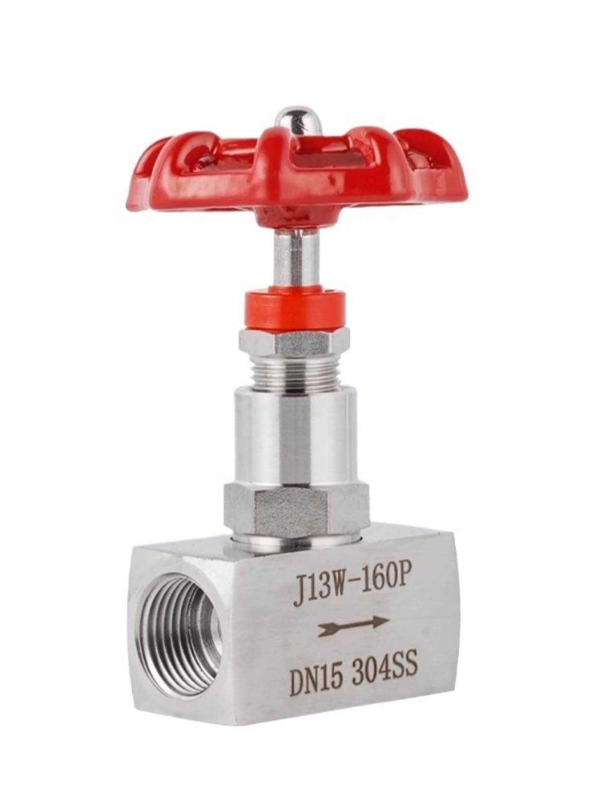 Valvola a globo ad alta pressione con ago da 1/4" 3/8" 1/2" 3/4" 1" J13-160P Valvola a spillo con filettatura interna BSP in acciaio inossidabile(1")