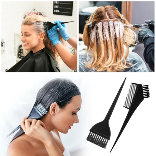 6pcs highlights hair color kit with 2pcs coloring caps 2 spatula with crochet hook 2 hairs dye brush hairs highlighting kit styling tools for salon dyeing hairdressing and diy dyeing hair