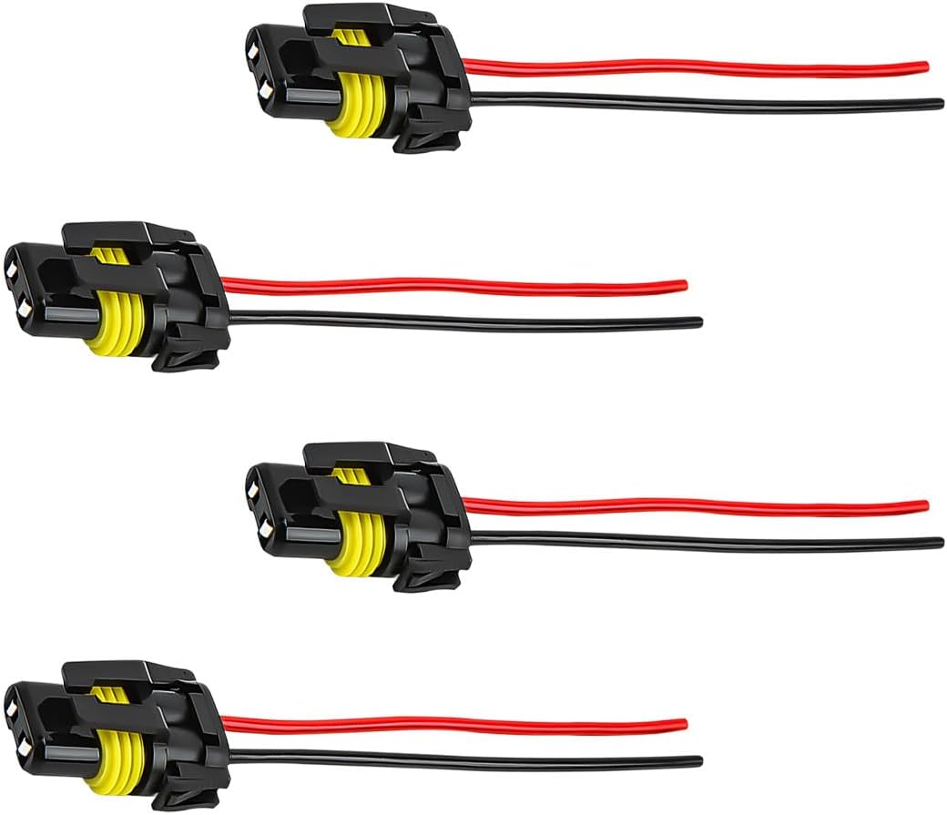Wevdn 4 PCS 9005 HB3 9006 HB4 9012 Bulb Socket, Headlight Connector Female Adapter Wiring Harness Socket, Automotive Headlights Fog Lights Socket Wire Replacement, Car Accessories