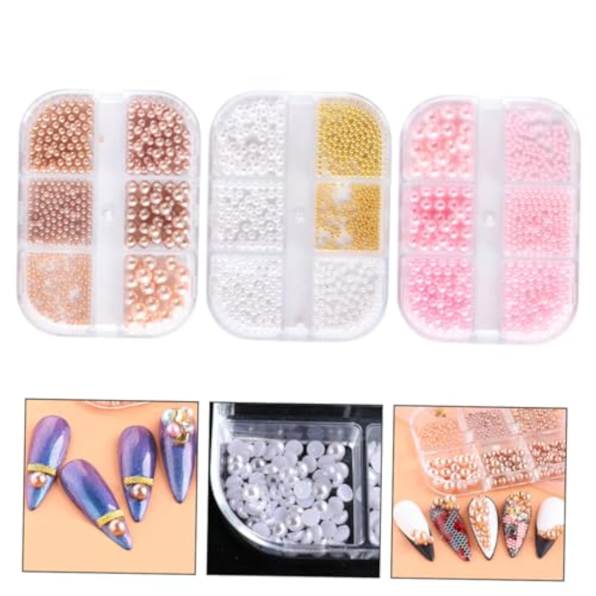 Plastic Nail Art Beads Charms for DIY Manicure Decor