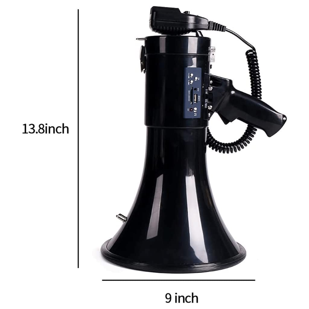 Mégaphone en plastique professionnel 25 W-50 W Distance 600 m avec sirène intégrée Bullhorn haut-parleur clair