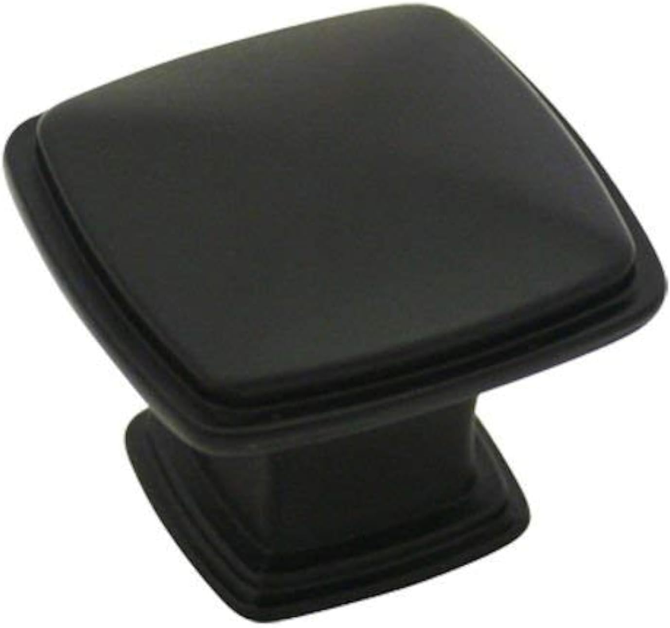 10 Pack 4391FB Flat Black Modern Cabinet Hardware Knob - 1-1/4" Inch Square