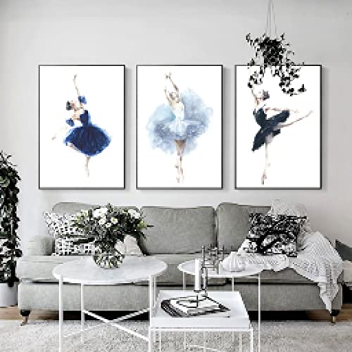 Ballerine abstrait triptyque affiches toile de danseur déco maison salon