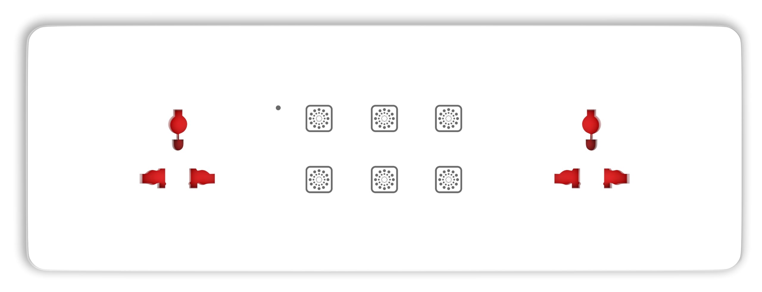 Smart Switch Board : 6 Switch + 2 Socket (WiFi + Remote) (White) (8M Size) | 3 Year Warranty | Works with SmartLife App, Alexa, Google, Siri | Glass Touch-image-1