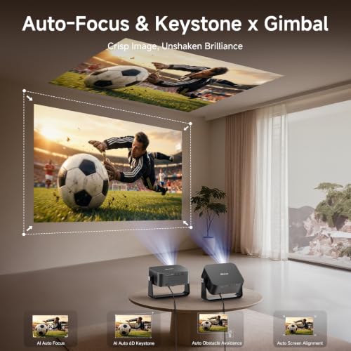 Image of [2000 ANSI /Auto Focus & Keystone /Built-in APP] 4K Outdoor Projector with Wifi and Bluetooth, Smart Portable Projector Compatible with Netflix /YouTube & Dolby, Home Theater Projector with HDR10+