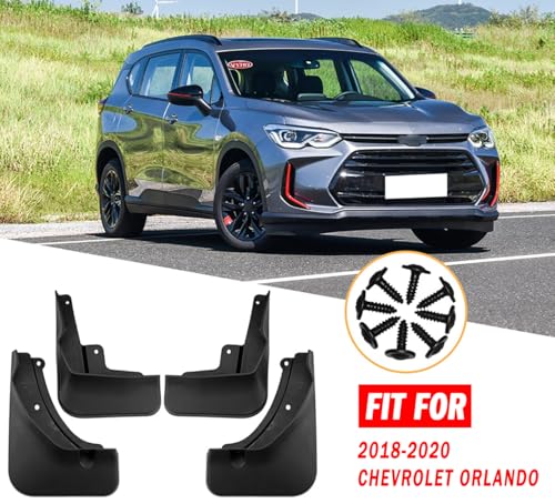 Image of Mud Flaps Guards Fit for 2018-2020 Chevrolet Orlando, Front & Rear Splash Guards Accessories - 4 Pc, Black