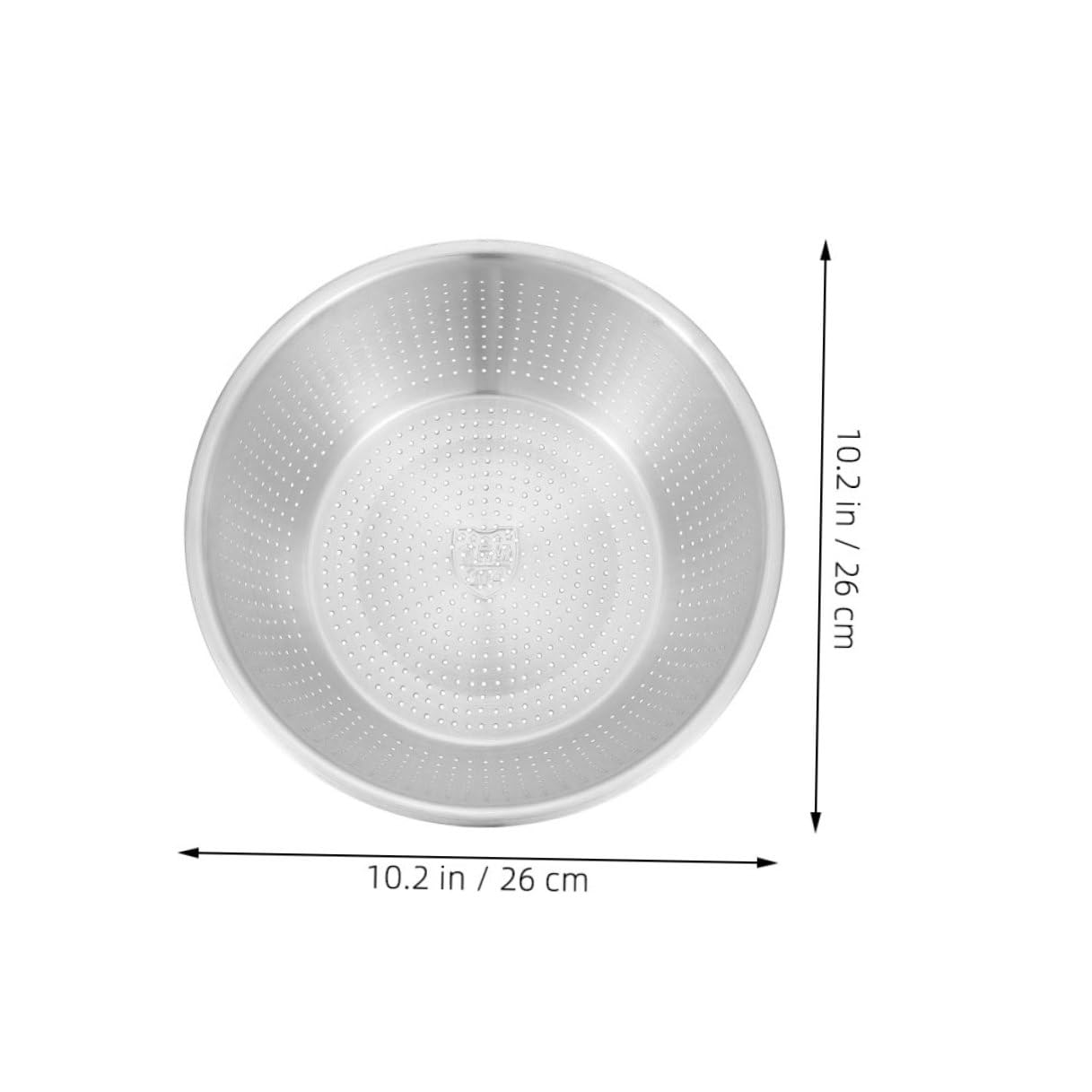 jojofuny Colador de Acero Inoxidable 304 de 26 CM Cuenco Escurridor Perforado para Lavar Verduras y Frutas Cesta Escurridora de Cocina Multifuncional para Arroz y Pasta Uso Doméstico