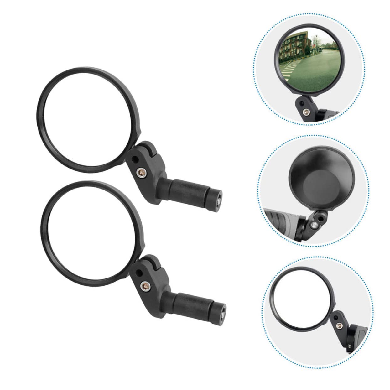 TOYANDONA 2 Ensembles Rétroviseurs De Guidon Réglables Pour Vélo De Convexes Pour Vélos De Montagne Installation Facile Outils Accessoire Pour Électrique Scooter 2 Pièces * 2