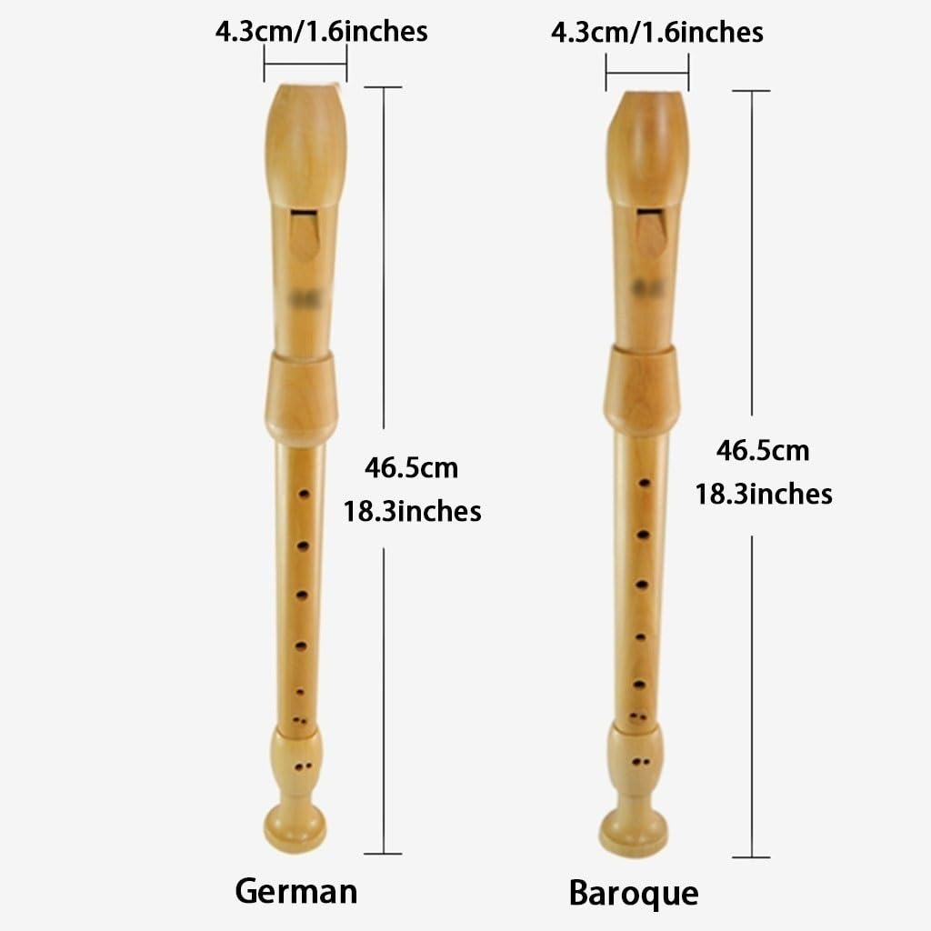 Flauta Dulce Alto de 8 Agujeros Instrumentos Musicales Flauta de Madera de Arce Estilo alemán Estilo Barroco Clarinete Alto(Baroque)