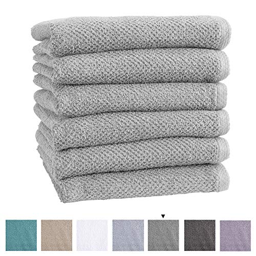 100% Cotton Hand Towel Set (16 x 28 inches) Highly Absorbent, Textured Popcorn