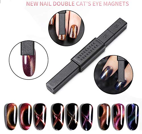 Polvo de uñas de ojo de gato, 12 rejillas, imán de uñas, pigmento, polvo de inmersión, espejo, purpurina para esmalte de gel UV, herramienta de manicura de cielo estrellado 2
