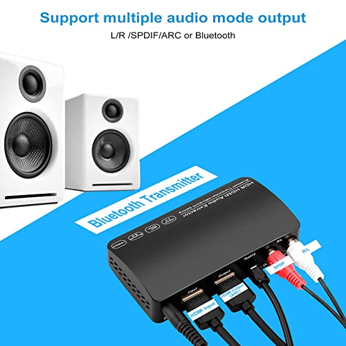 4K60Hz HDMI2.0 Audio Extractor Converter with Bluetooth Transmitter
