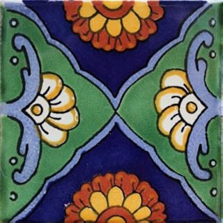 6x6 4 pcs Green Sea Talavera Mexican Tile