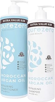 Moroccan Argan Oil Shampoo & Conditioner set - Repair Damaged Hair - Fight Dandruff & Frizz - Zero Sulfates, Parabens, Dyes, Gluten - Vegan & Cruelty Free (20 FL Oz (Pack of 2))