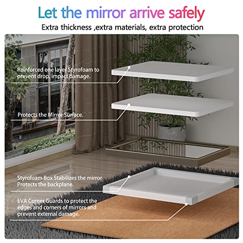 Vosuja 40 X 30 Inch Bathroom Mirrors For Wall, Bronze Wall Mirror For Bathroom, Rectangular Bathroom Mirrors With Non-Rusting Aluminum Alloy Metal Frame (Horizontal/Vertical) #TOP6