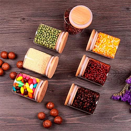 KIT DE 6 POTES DE MANTIMENTOS DE 200ML COM TAMPA DE BAMBU - OIKOS