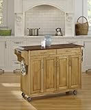 Home Styles Create-a-Cart Cottage Natural Finish Four-door Cabinet with Oak Top, Four Wood Panel...