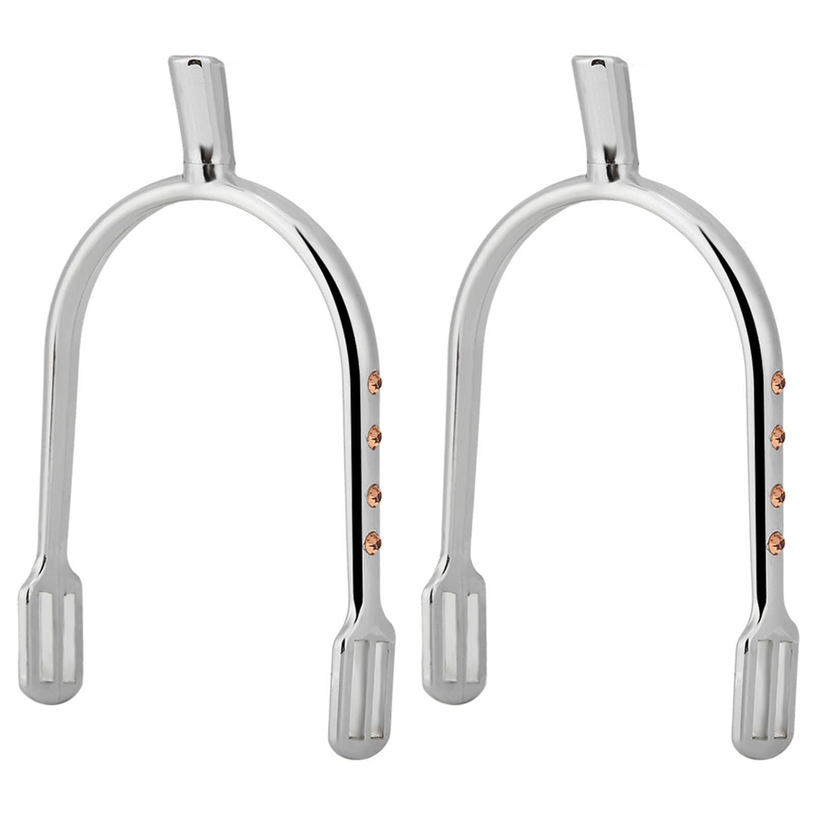 ZASCHMOY Women's Chrome Plated Spurs in Silver with Narrow Rowels Made From Zinc Alloy Ideal for Equestrian Beginners and Ladies' Riding Gear (Silver and White)